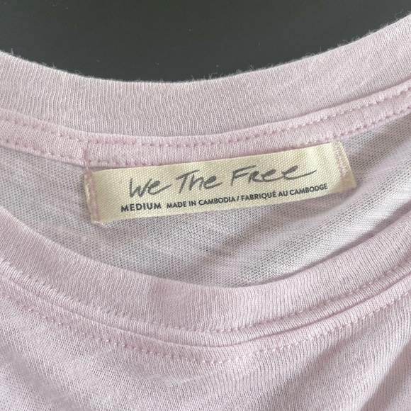 We The Free Lilac T-Shirt With Accent Sleeves - Picture 2 of 7